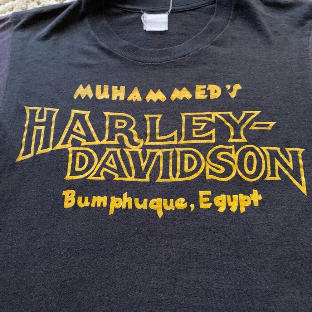 Harley Davidson Rare Vtg Single Stitch T Shirt Men Medium Bumphuque Egypt